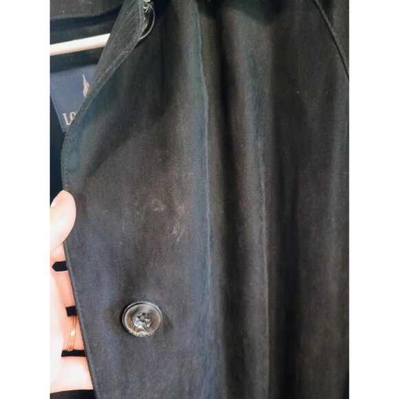 VTG London Fog Trench Coat Women's Large Petite Black With Removable Lining - Picture 14 of 15